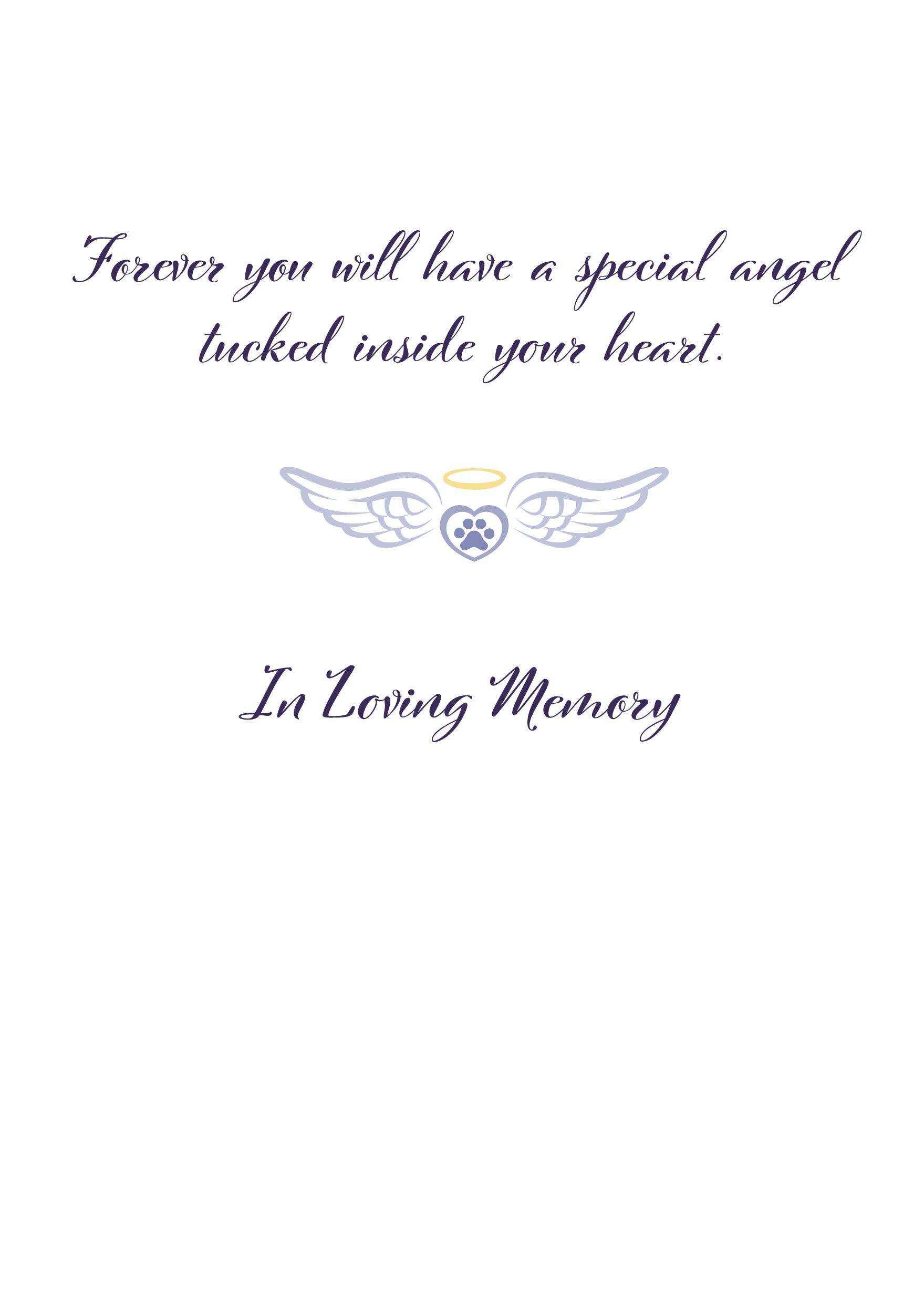 8196 Cat Sympathy Card Inside Right