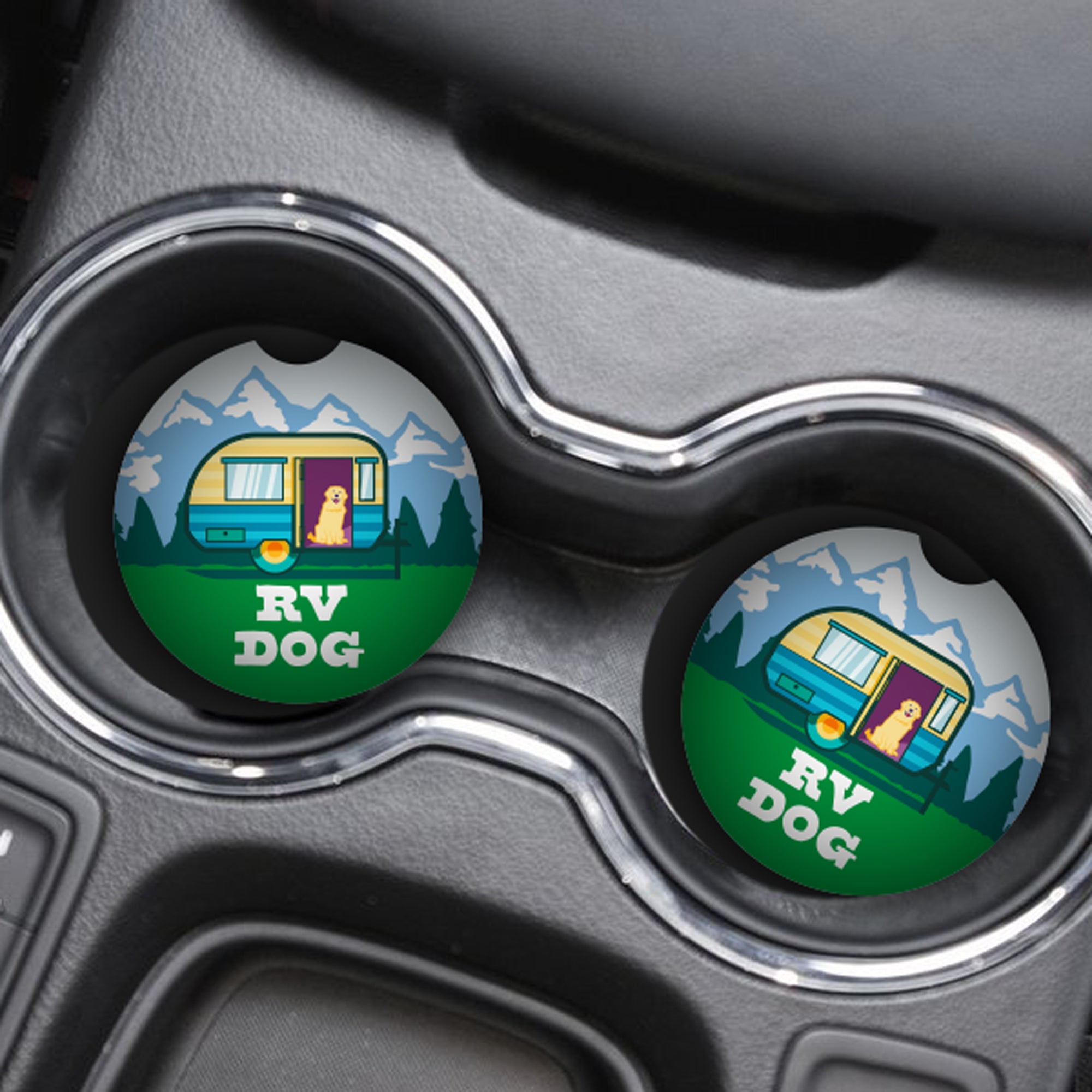 Absorbent Stone Auto Coaster - RV Dog