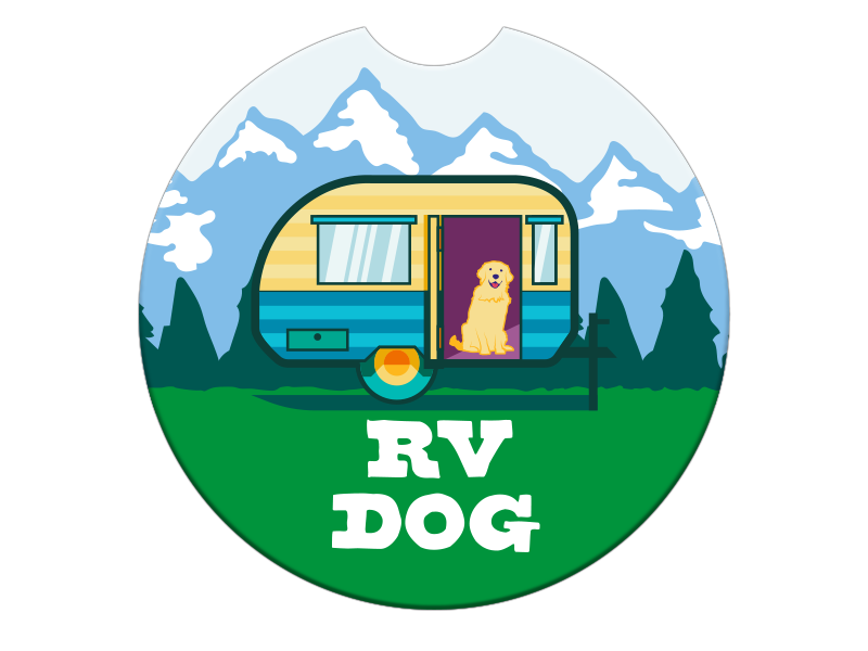 Absorbent Stone Auto Coaster - RV Dog