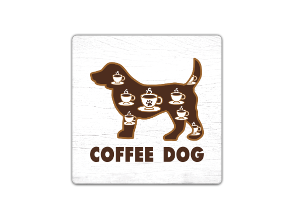 Absorbent Stone Coaster - Coffee Dog